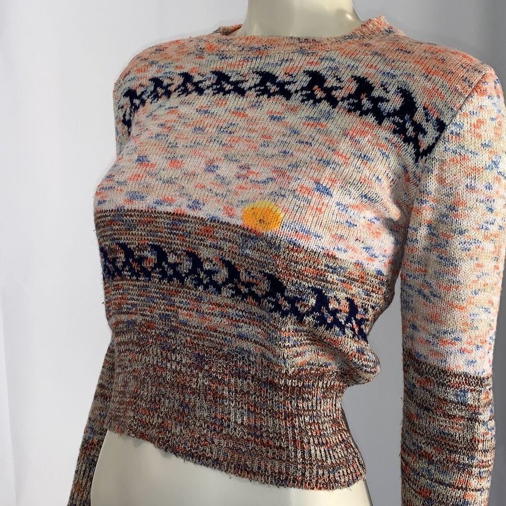 Vintage Exclusive Imports 60’s Novelty Mod Women’s Crew Neck Sweater Size Medium